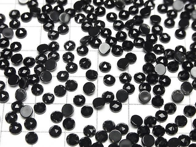 【動画】宝石質ブラックスピネルAAA ラウンド ローズカット4×4mm 10個 サムネイル4