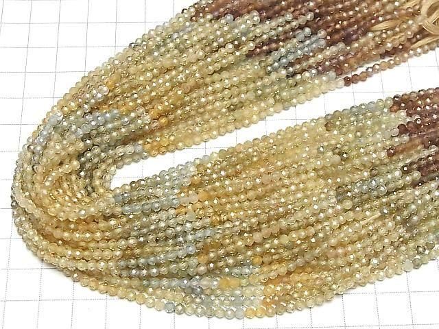 【動画】【素晴らしい輝き】宝石質天然マルチカラージルコンAAA- ラウンドカット3mm 半連/1連(約30cm) サムネイル4