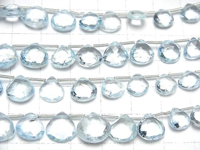 【動画】宝石質スカイブルートパーズAA++ マロン ブリオレットカット 半連/1連(約16cm) サムネイル3