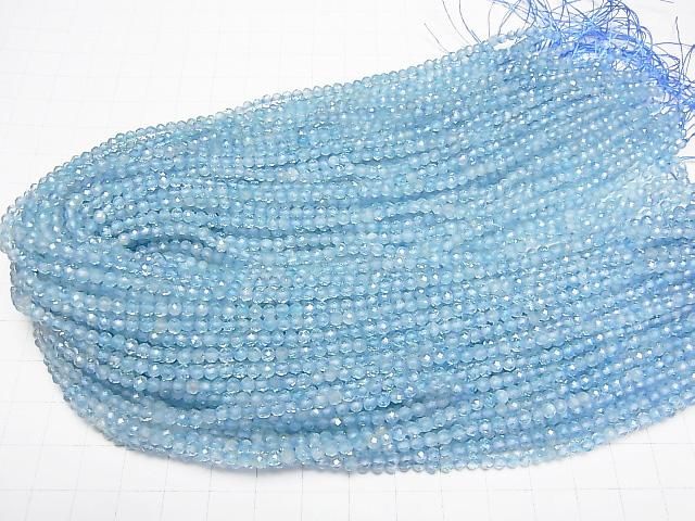 【動画】【素晴らしい輝き】ブルーカラートパーズAA++ 小粒ラウンドカット3mm 1連(約37cm) サムネイル4