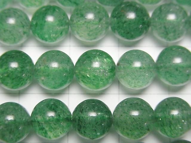 【動画】グリーンアベンチュリンAAA ラウンド8mm 半連/1連(約36cm) サムネイル2