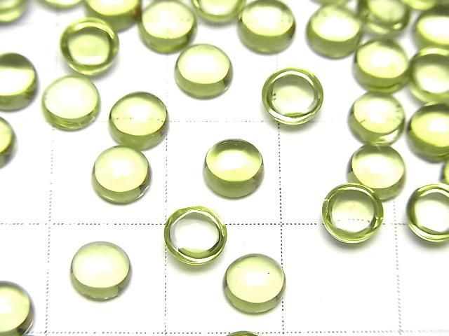 【動画】宝石質ペリドットAAA ラウンド カボション5×5mm 3個 サムネイル2