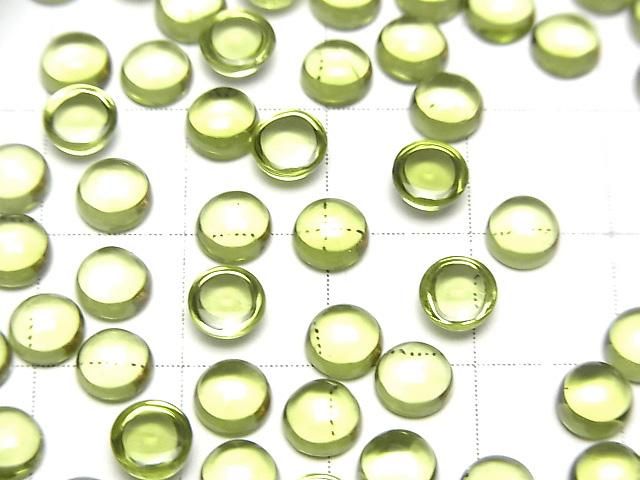 【動画】宝石質ペリドットAAA ラウンド カボション5×5mm 3個 サムネイル3