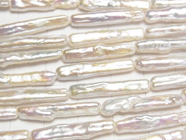 【動画】淡水真珠AA+ スティック24×5mm ホワイト 1連(約36cm) サムネイル2