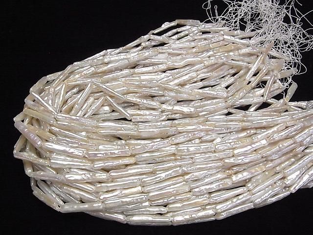 【動画】淡水真珠AA+ スティック24×5mm ホワイト 1連(約36cm) サムネイル4