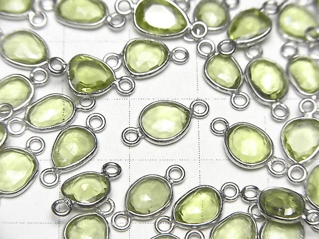 【動画】宝石質ペリドットAAA- 枠留めフリーフォーム ローズカット 【両カン】 SILVER925 4個 サムネイル3
