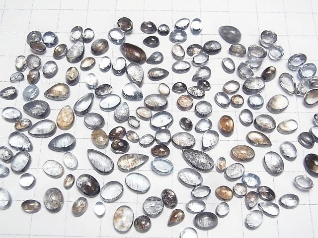 【動画】宝石質モスアクアマリンAAA ミックスシェイプ カボション 10個 サムネイル4