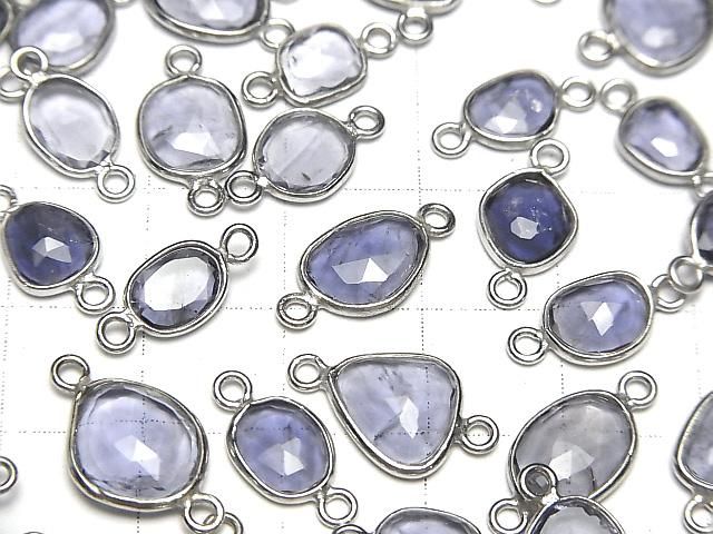 【動画】宝石質アイオライトAAA- 枠留めフリーフォーム ローズカット【両カン】 SILVER925 4個 サムネイル3