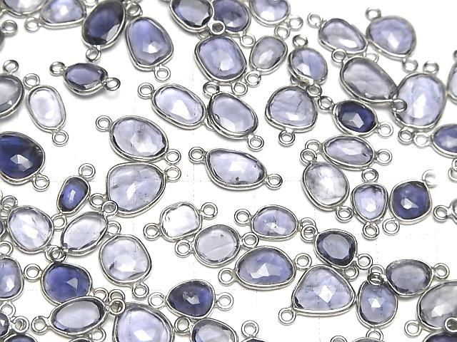【動画】宝石質アイオライトAAA- 枠留めフリーフォーム ローズカット【両カン】 SILVER925 4個 サムネイル4