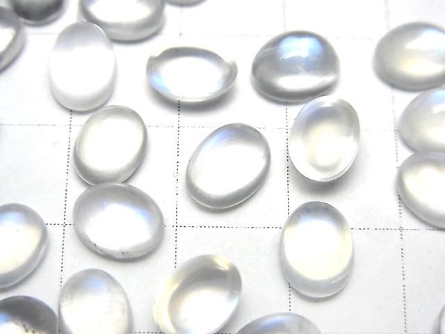 【動画】宝石質ロイヤルブルームーンストーンAAA- オーバル カボション8×6mm 2個 サムネイル2
