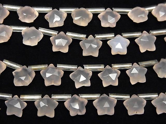 【動画】宝石質ピンクカルセドニーAAA スターカット8×8mm 1連(8粒) サムネイル3