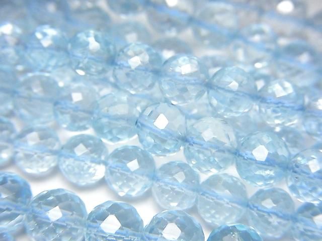 【動画】宝石質スカイブルートパーズAAA- ラウンドカット 1/4連~1連(約22cm)の画像