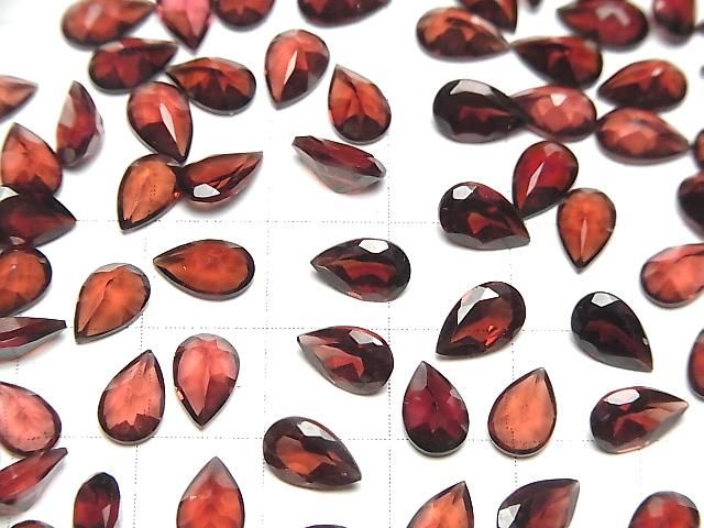 【動画】宝石質モザンビーク産ガーネットAAA ルース ペアシェイプファセットカット8×5mm 5粒 サムネイル4