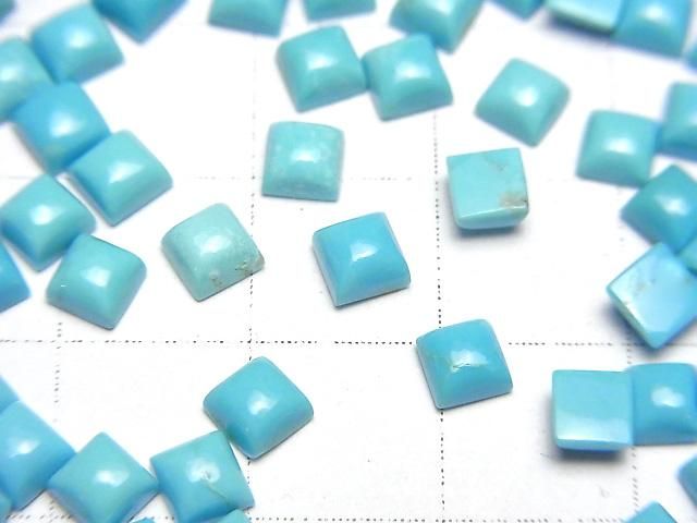 【動画】アリゾナ産キングマンターコイズAAA- ルース スクエア カボション4×4mm 5個 サムネイル2