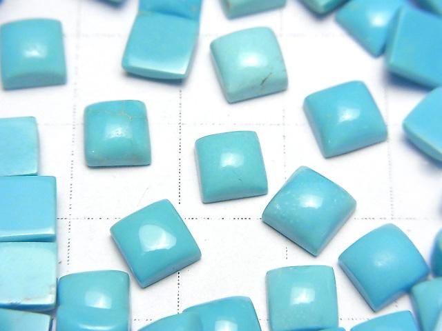 【動画】アリゾナ産キングマンターコイズAAA- ルース スクエア カボション6×6mm 2個 サムネイル2
