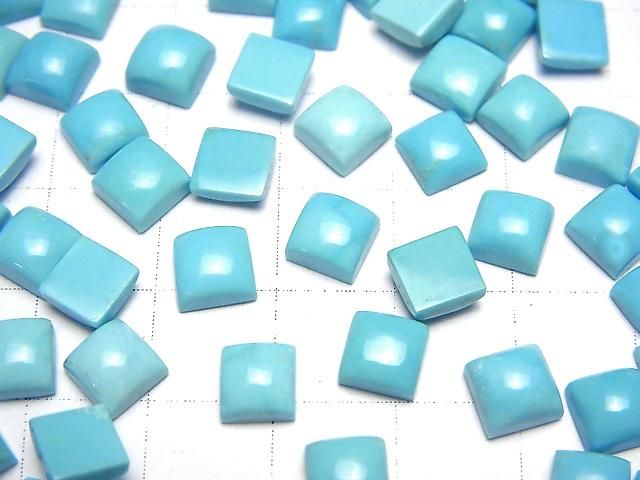 【動画】アリゾナ産キングマンターコイズAAA- ルース スクエア カボション6×6mm 2個 サムネイル3