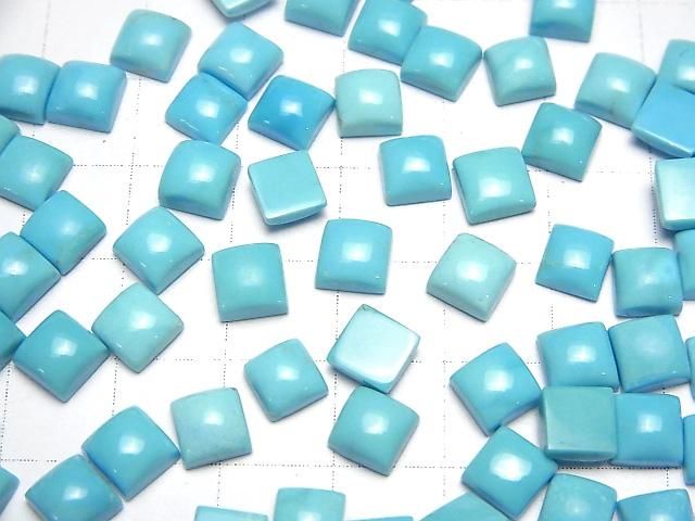 【動画】アリゾナ産キングマンターコイズAAA- ルース スクエア カボション6×6mm 2個 サムネイル4