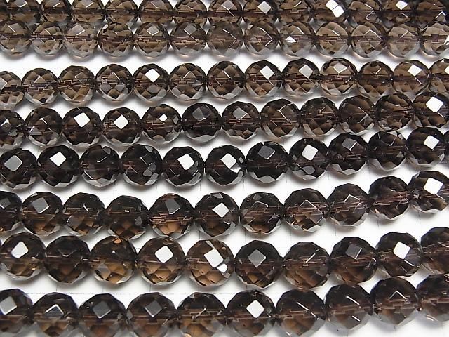 スモーキークォーツAAA 64面ラウンドカット10mm 半連/1連(約37cm) サムネイル3