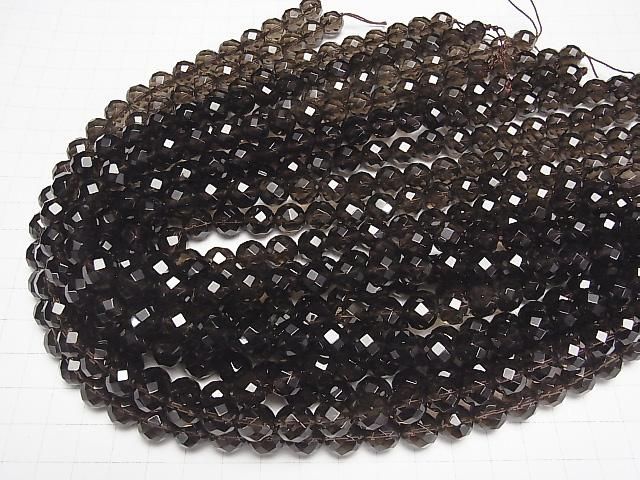 スモーキークォーツAAA 64面ラウンドカット10mm 半連/1連(約37cm) サムネイル4