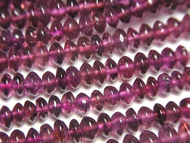 【動画】宝石質インド産ガーネットAAA- ボタン(ソロバン) 1連(約32cm)の画像