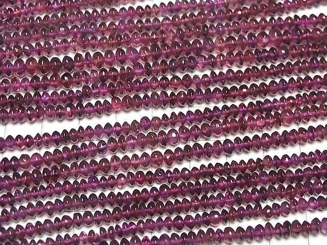 【動画】宝石質インド産ガーネットAAA- ボタン(ソロバン) 1連(約32cm) サムネイル3