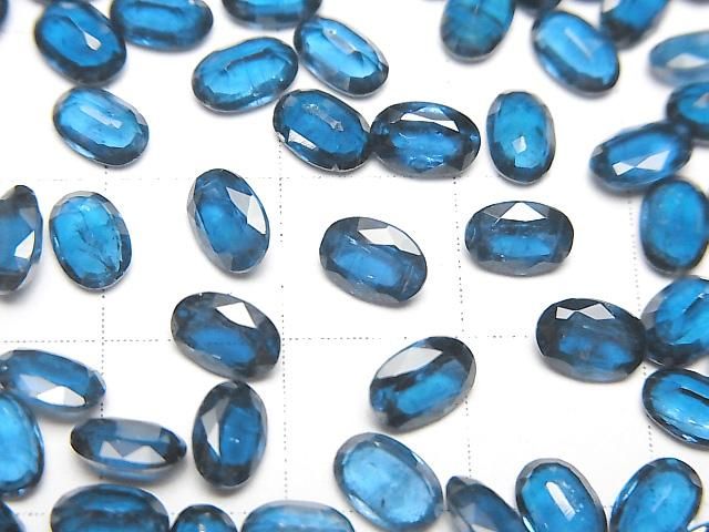 【動画】宝石質インディゴブルーカイヤナイトAAA ルース オーバルファセットカット6×4mm 2粒 サムネイル2