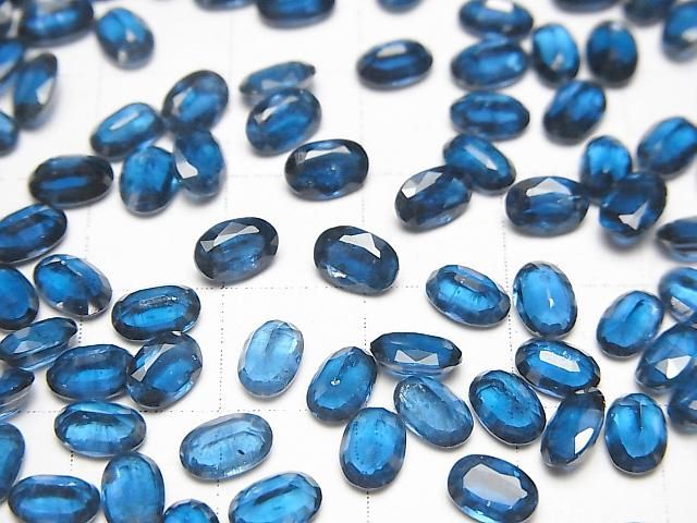 【動画】宝石質インディゴブルーカイヤナイトAAA ルース オーバルファセットカット6×4mm 2粒 サムネイル3