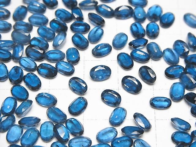 【動画】宝石質インディゴブルーカイヤナイトAAA ルース オーバルファセットカット6×4mm 2粒 サムネイル4