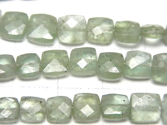 【動画】宝石質グリーンカイヤナイトAA++ スクエアカット 半連/1連(約18cm) サムネイル2