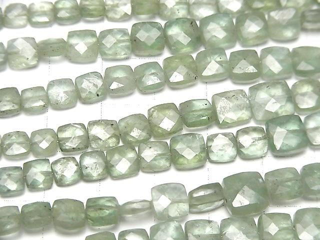 【動画】宝石質グリーンカイヤナイトAA++ スクエアカット 半連/1連(約18cm) サムネイル3