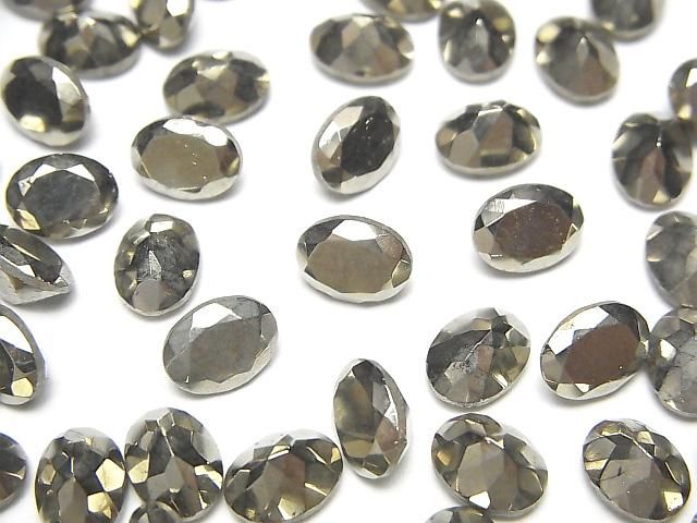 【動画】パイライト ルース オーバルファセットカット8×6mm 3粒の画像