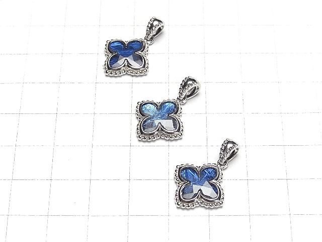 【動画】メテオライト(ムオニナルスタ隕石) フラワー型ペンダントトップ19×16×3mm ブルー SILVER925製 サムネイル4