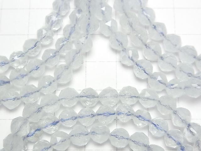 【動画】【素晴らしい輝き】アクアマリンAA+ スターラウンドカット6mm 1連(ブレス) サムネイル3