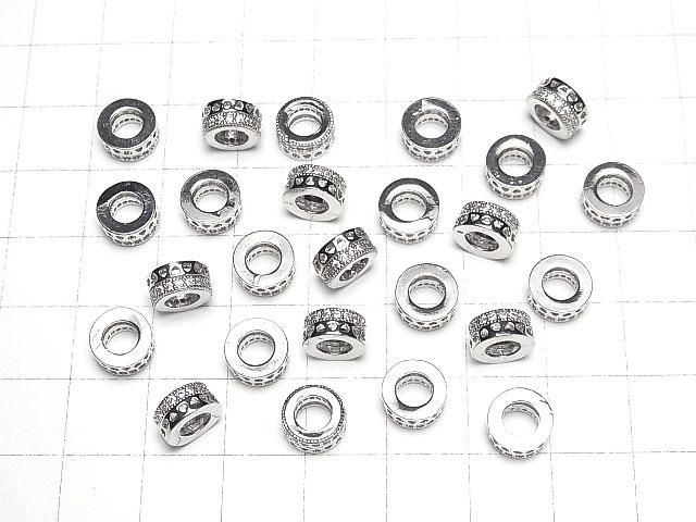 メタルパーツ ロンデル8×8×4mm(CZ付) シルバーカラー 2個 サムネイル4