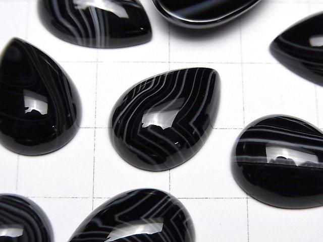 【動画】ストライプオニキスAAA ペアシェイプ カボション18×13mm 2個 サムネイル2
