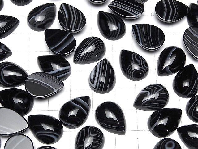 【動画】ストライプオニキスAAA ペアシェイプ カボション18×13mm 2個 サムネイル4