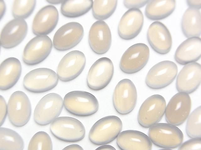 【動画】グレーオニキスAAA オーバル カボション6×4mm 10個の画像