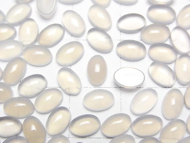 【動画】グレーオニキスAAA オーバル カボション6×4mm 10個 サムネイル2