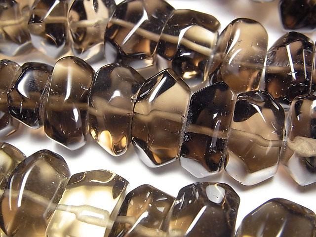 【動画】スモーキークォーツAAA- タンブルカット 1連(約37cm)の画像