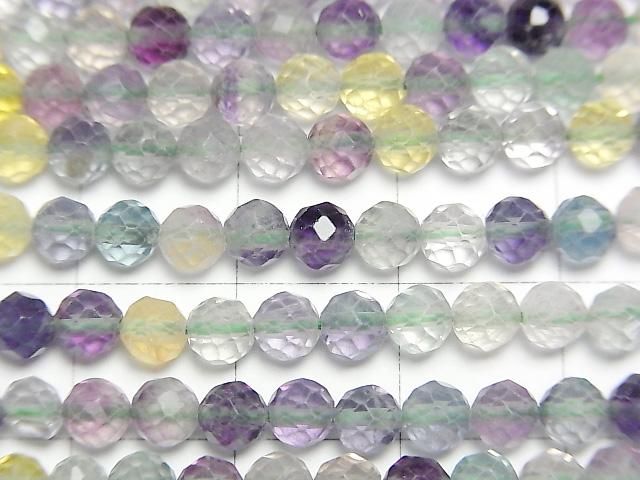 【動画】【素晴らしい輝き】マルチカラーフローライトAAA- ラウンドカット4mm 1連(約36cm) サムネイル2