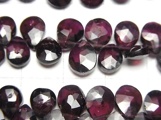 【動画】宝石質ガーネットAA++ ペアシェイプ ブリオレットカット 1連(約18cm) サムネイル2