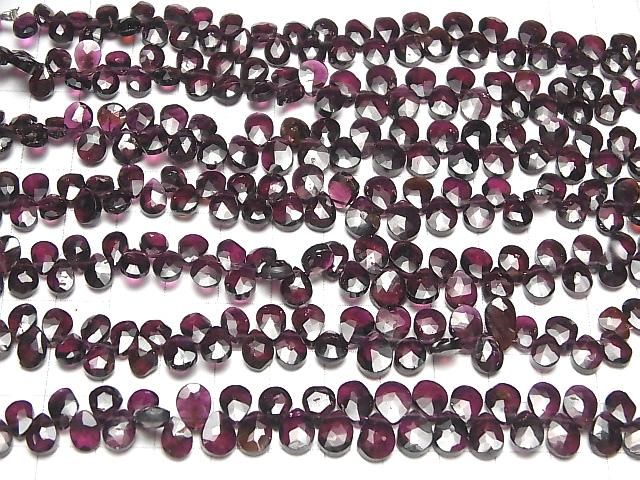 【動画】宝石質ガーネットAA++ ペアシェイプ ブリオレットカット 1連(約18cm) サムネイル4