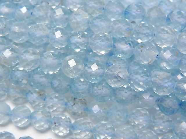 【動画】【素晴らしい輝き】ブルーカラートパーズAA++ ラウンドカット5mm 半連/1連(約36cm)の画像