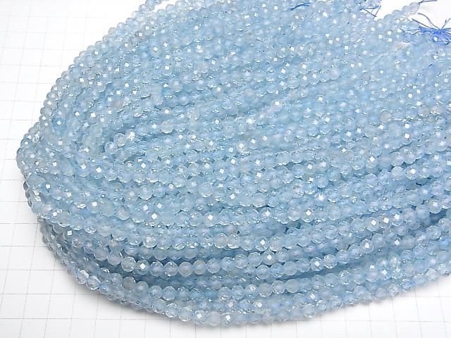 【動画】【素晴らしい輝き】ブルーカラートパーズAA++ ラウンドカット5mm 半連/1連(約36cm) サムネイル4