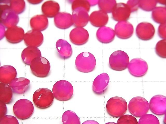 【動画】宝石質フューシャピンクカルセドニーAAA ルース ラウンドファセットカット5×5mm 10粒 サムネイル2