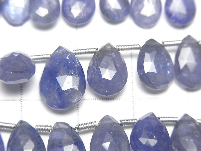 【動画】宝石質タンザナイトAA++ ペアシェイプ ブリオレットカット 半連/1連(約18cm) サムネイル2