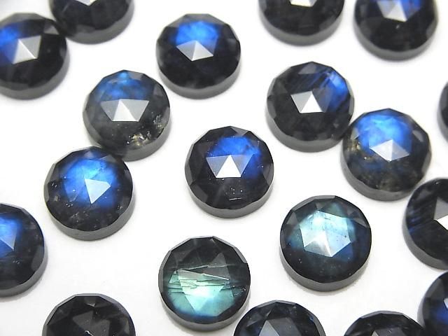【動画】オニキス×ラブラドライト×クリスタルAAA- ラウンド ローズカット10×10mm 1個の画像