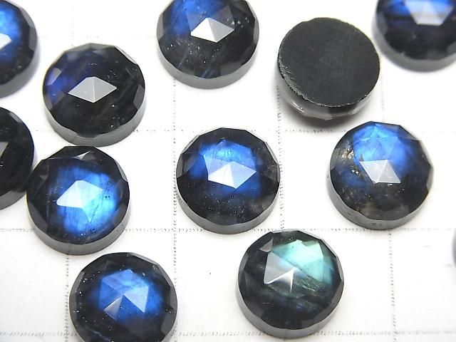 【動画】オニキス×ラブラドライト×クリスタルAAA- ラウンド ローズカット10×10mm 1個 サムネイル2