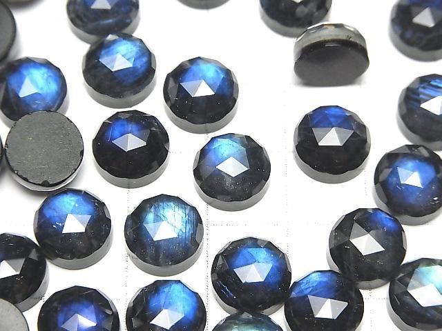 【動画】オニキス×ラブラドライト×クリスタルAAA- ラウンド ローズカット10×10mm 1個 サムネイル3