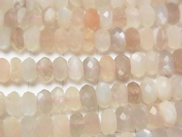 【動画】【素晴らしい輝き】マルチカラームーンストーンAA++ ボタンカット7×7×4mm 半連/1連(約38cm) サムネイル2